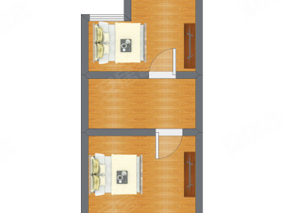 2室1厅 40.20平米户型图