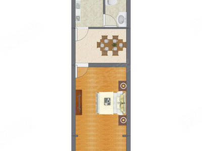 1室1厅 42.63平米