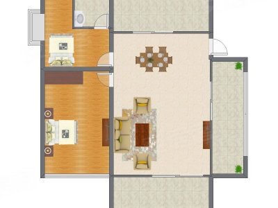 2室2厅 166.00平米户型图