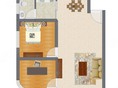 2室2厅 60.50平米