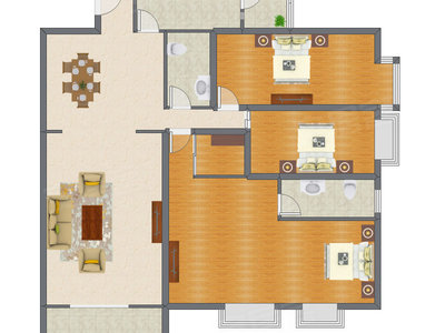 3室2厅 206.96平米