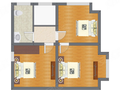 3室2厅 90.50平米户型图