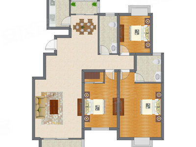3室2厅 145.40平米