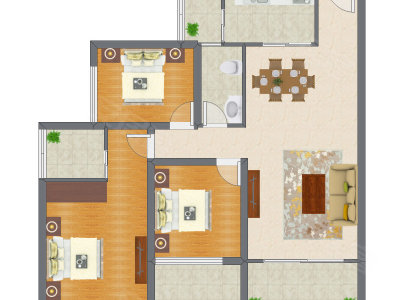3室2厅 105.39平米