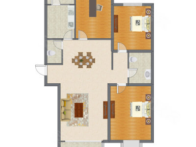 3室2厅 145.00平米