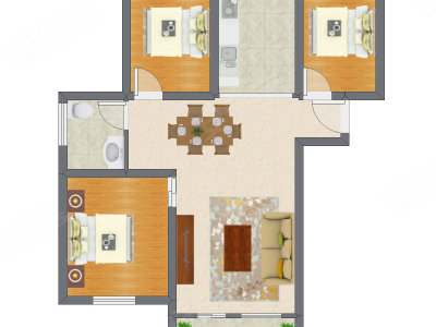 3室2厅 83.06平米