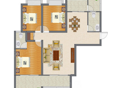 3室2厅 96.76平米