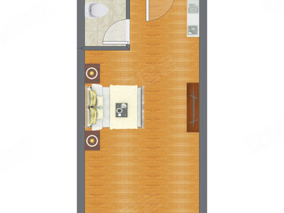 1室0厅 39.70平米户型图