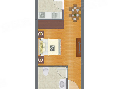 1室0厅 39.49平米户型图