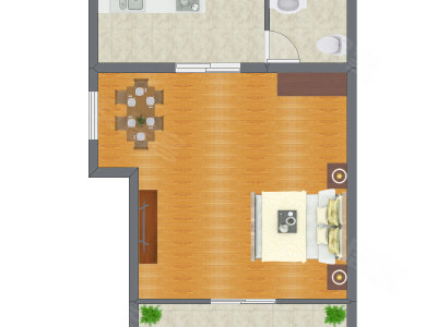 1室0厅 46.78平米