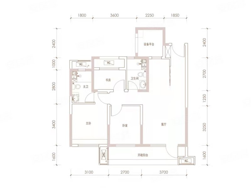 滨江郦城三居室108平7000一平米两梯两户采光刺眼