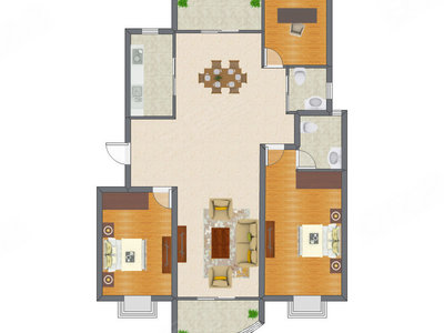 3室2厅 137.18平米