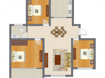 3室2厅 85.76平米