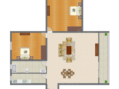 2室1厅 144.60平米
