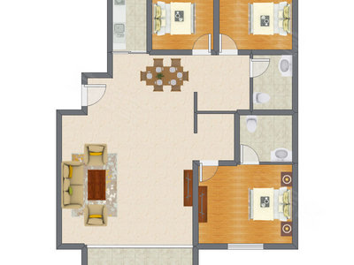 3室2厅 100.26平米