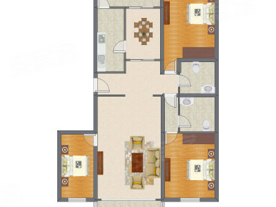 3室2厅 172.60平米