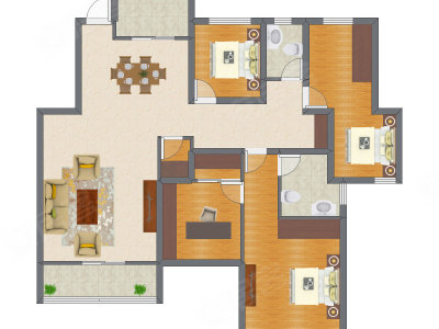 4室2厅 113.67平米