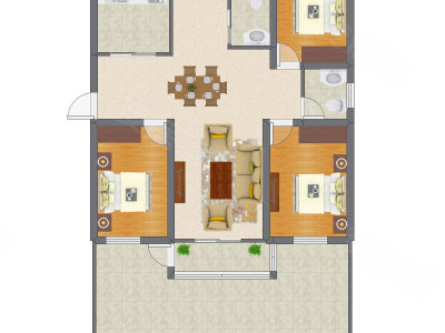 3室2厅 103.87平米