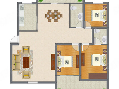 3室2厅 106.13平米