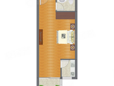1室0厅 53.15平米户型图