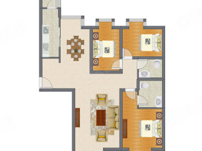 3室2厅 130.65平米