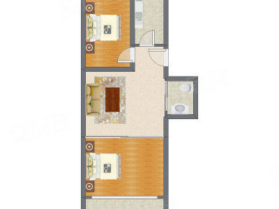 2室1厅 53.14平米