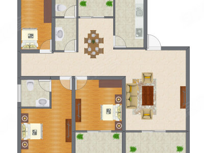 3室1厅 96.98平米