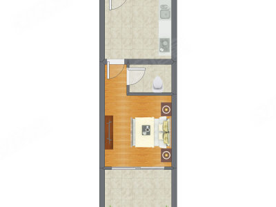 1室0厅 47.82平米户型图
