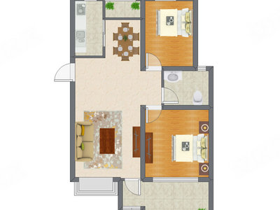 2室2厅 98.55平米