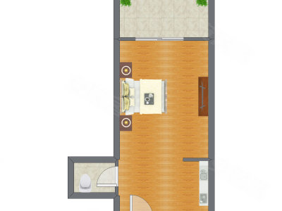 1室0厅 44.10平米