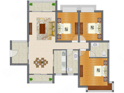3室2厅 115.76平米