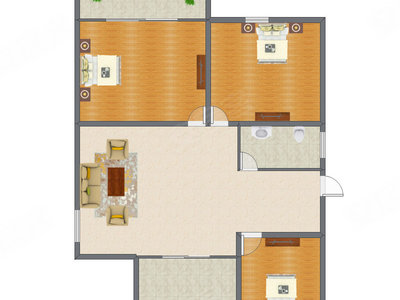3室2厅 143.04平米