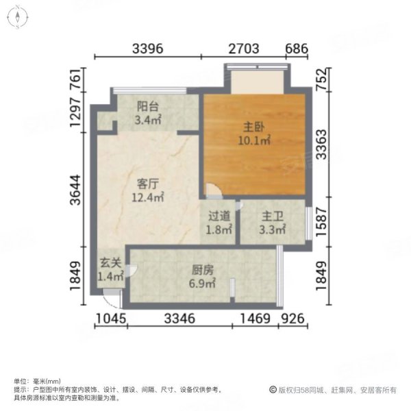 华逸花园1室1厅1卫50㎡南北16万