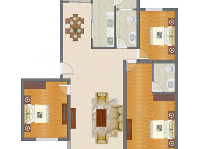 3室2厅 128.83平米