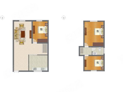 3室2厅 60.83平米