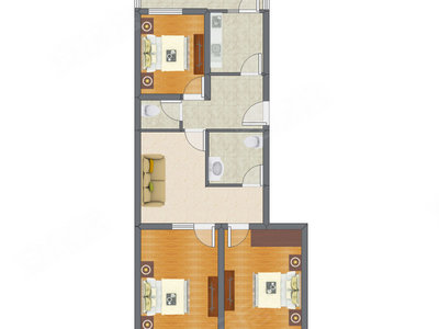 3室1厅 99.82平米