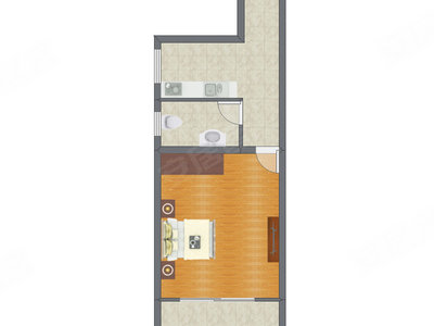 1室0厅 66.89平米户型图
