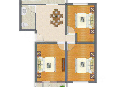 3室1厅 99.77平米户型图