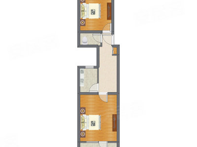 2室1厅 60.24平米户型图
