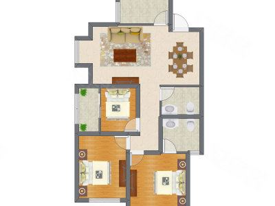 3室2厅 98.25平米