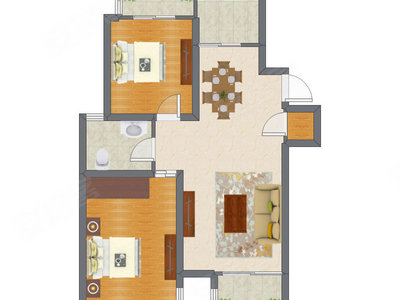 2室2厅 99.89平米