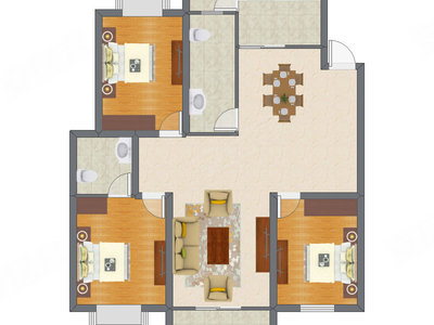 3室2厅 98.37平米