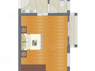 1室0厅 40.83平米户型图
