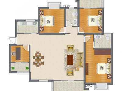 3室2厅 143.69平米