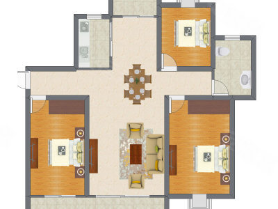 3室2厅 95.84平米