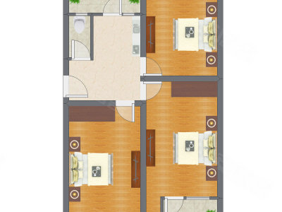 3室1厅 91.70平米