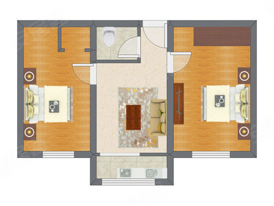 2室1厅 54.95平米