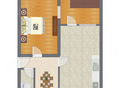1室1厅 31.05平米户型图