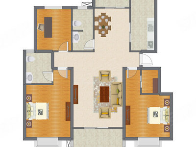 3室2厅 142.86平米