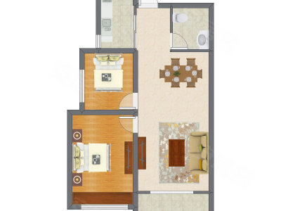 2室2厅 94.18平米户型图